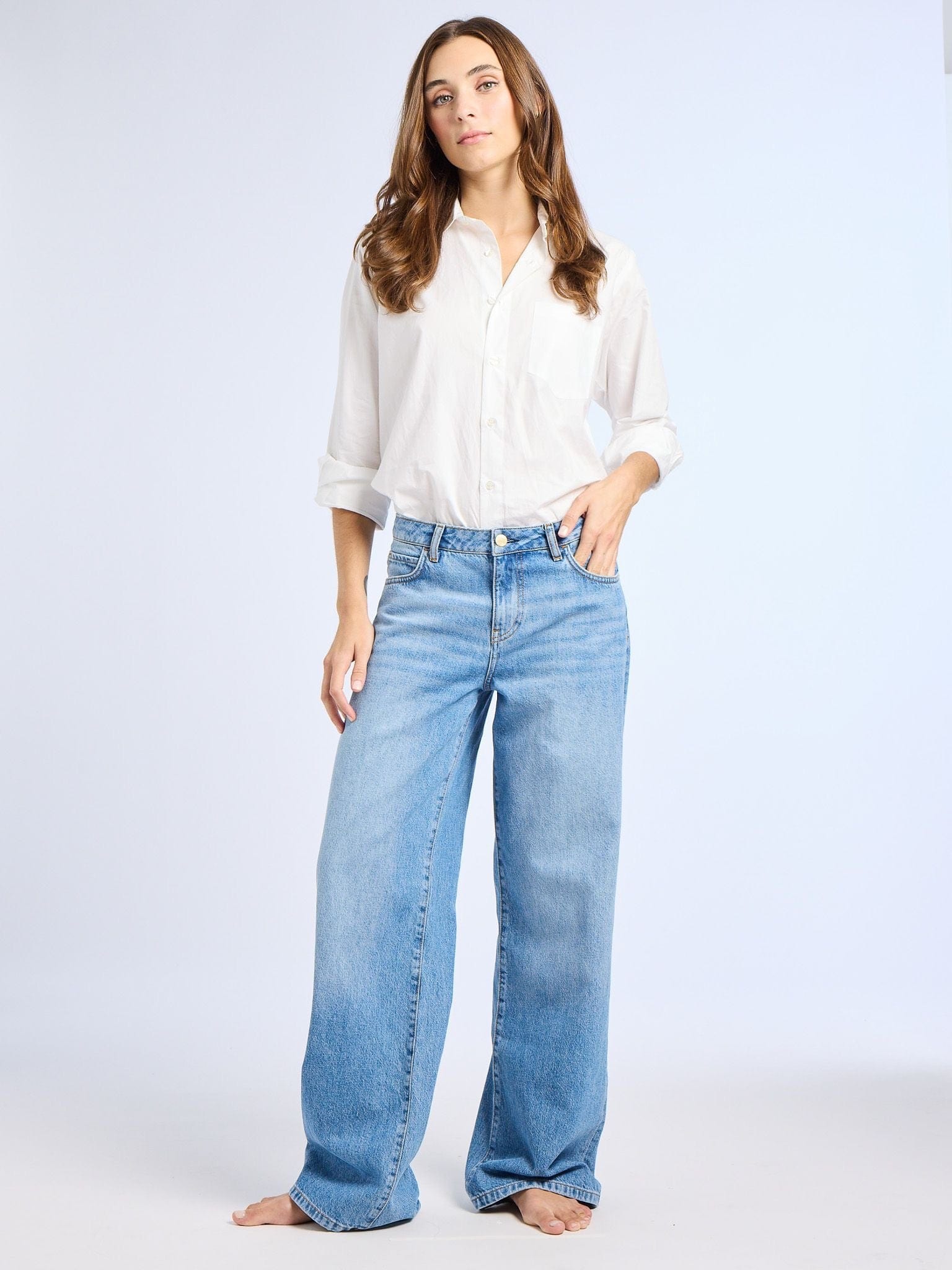 Lizzie Mid Rise Slouchy Jean in Pacific – MILLE