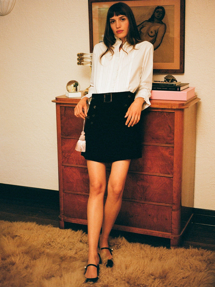 Lorelei Skirt in Black Cord