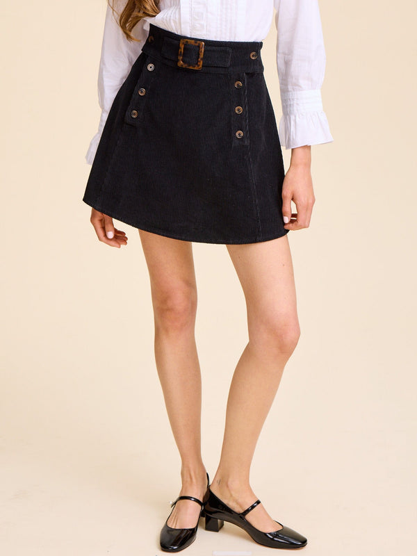 Lorelei Skirt in Black Cord — view 8