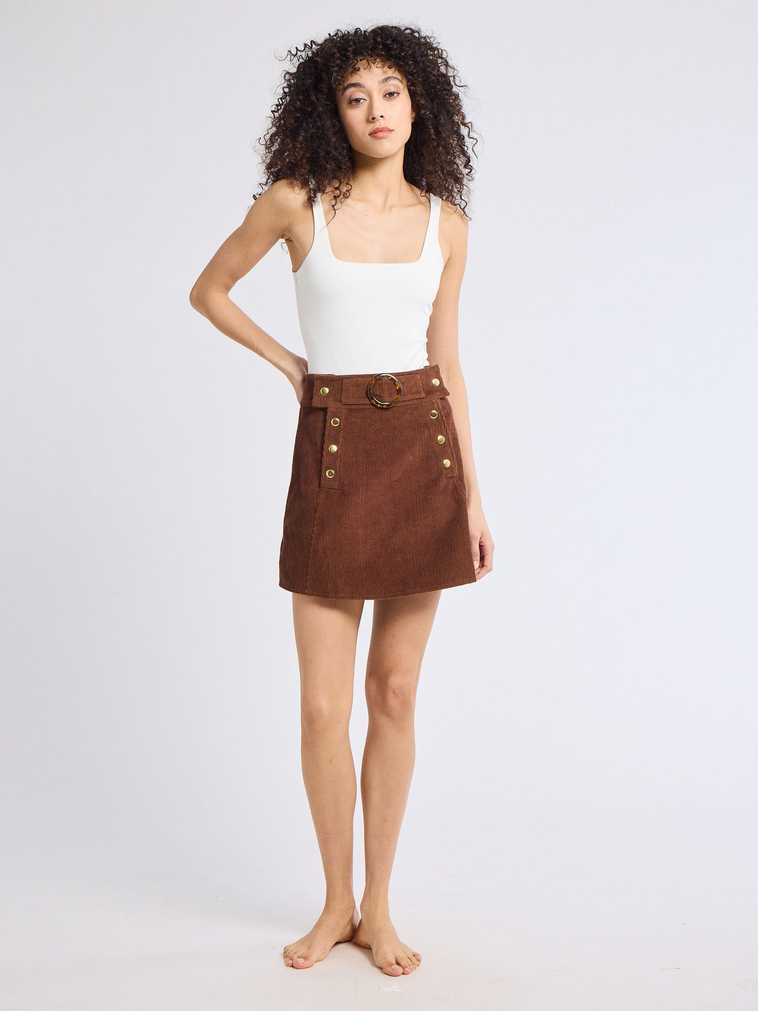 MILLE Clothing Lorelei Skirt in Coffee Cord