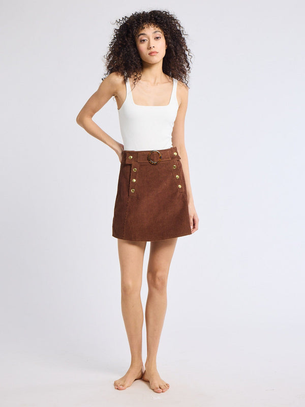 Lorelei Skirt in Coffee Cord — view 9