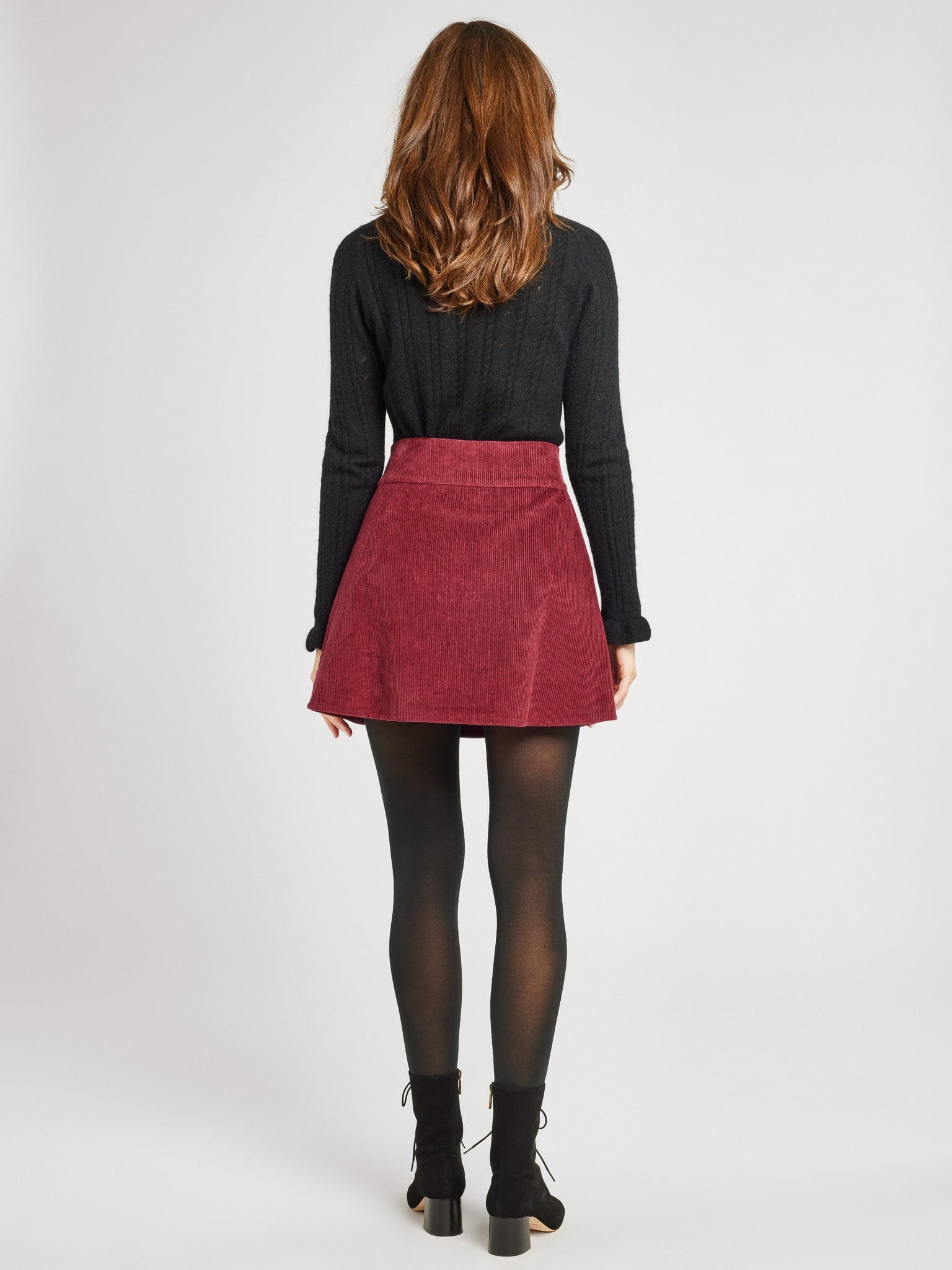 MILLE Clothing Lorelei Skirt in Raspberry Cord