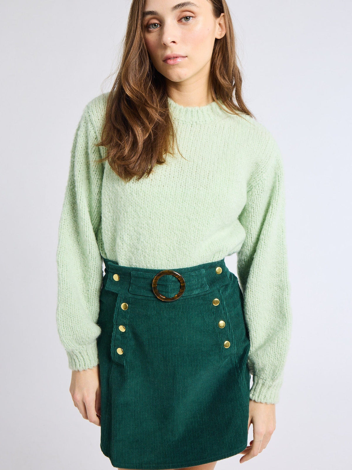 Lorelei Skirt in Spruce Cord — The cut