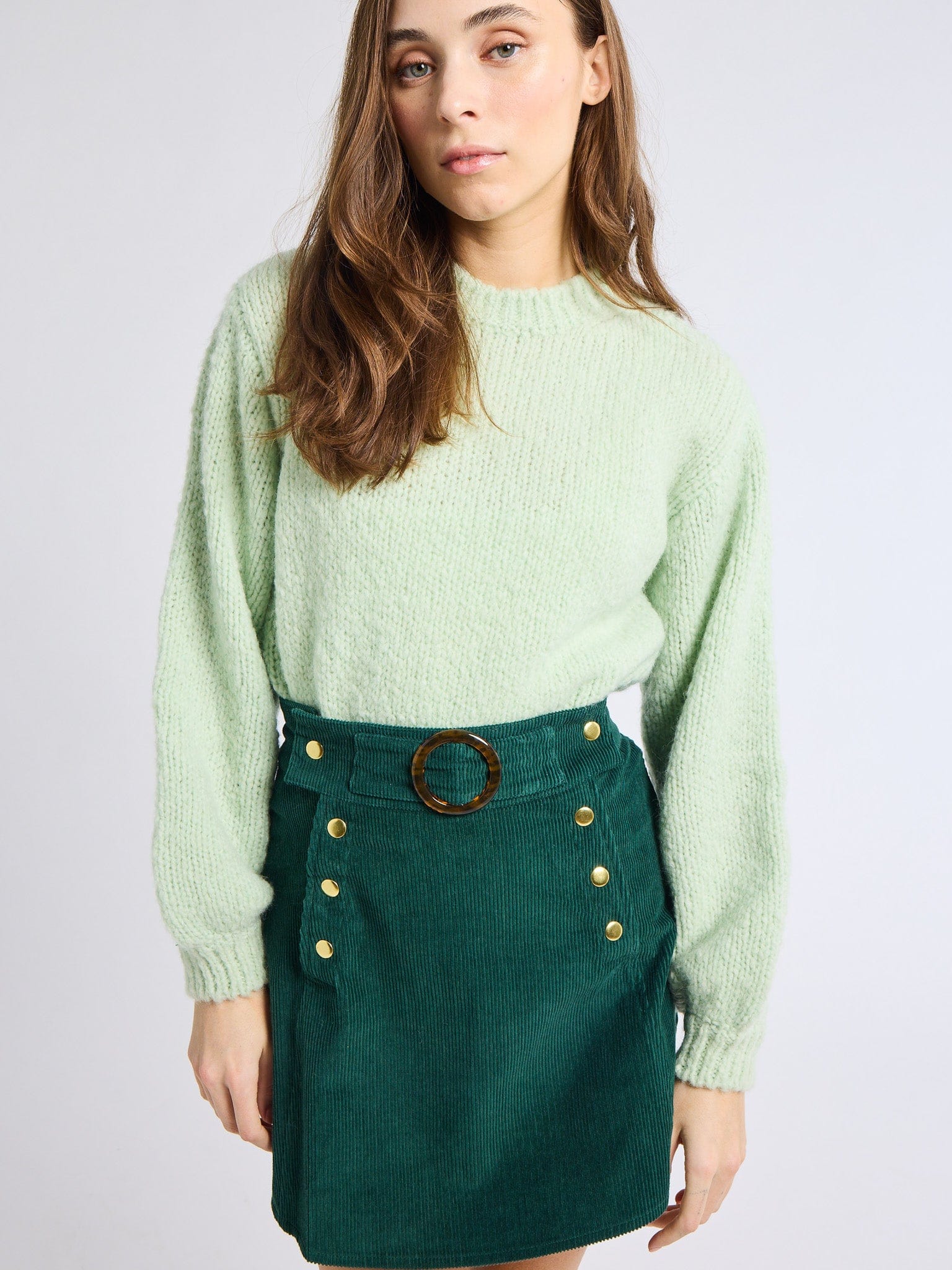 MILLE Clothing Lorelei Skirt in Spruce Cord