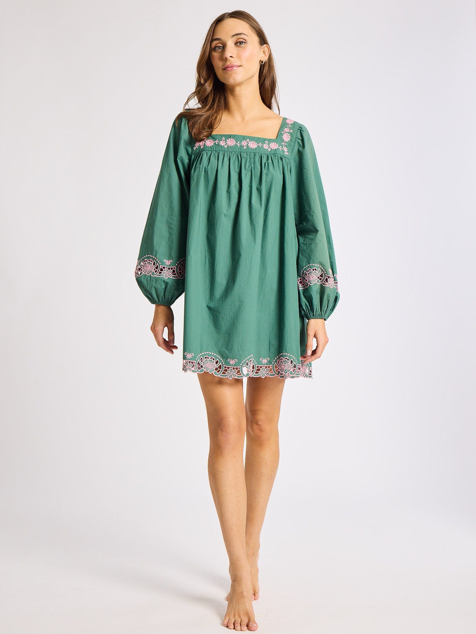 MILLE Clothing Lovina Dress in Palm Eyelet