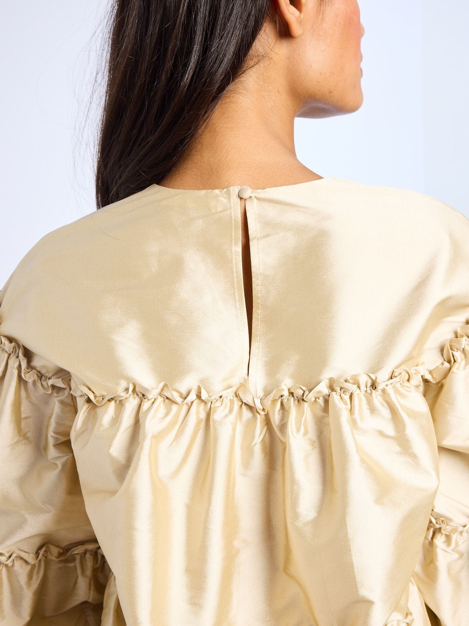 MILLE Clothing Mae Top in Almond Taffeta