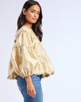 MILLE Clothing Mae Top in Almond Taffeta