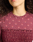 MILLE Clothing Maeve Dress in Burgundy Foulard