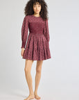 MILLE Clothing Maeve Dress in Burgundy Foulard
