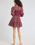 MILLE Clothing Maeve Dress in Burgundy Foulard