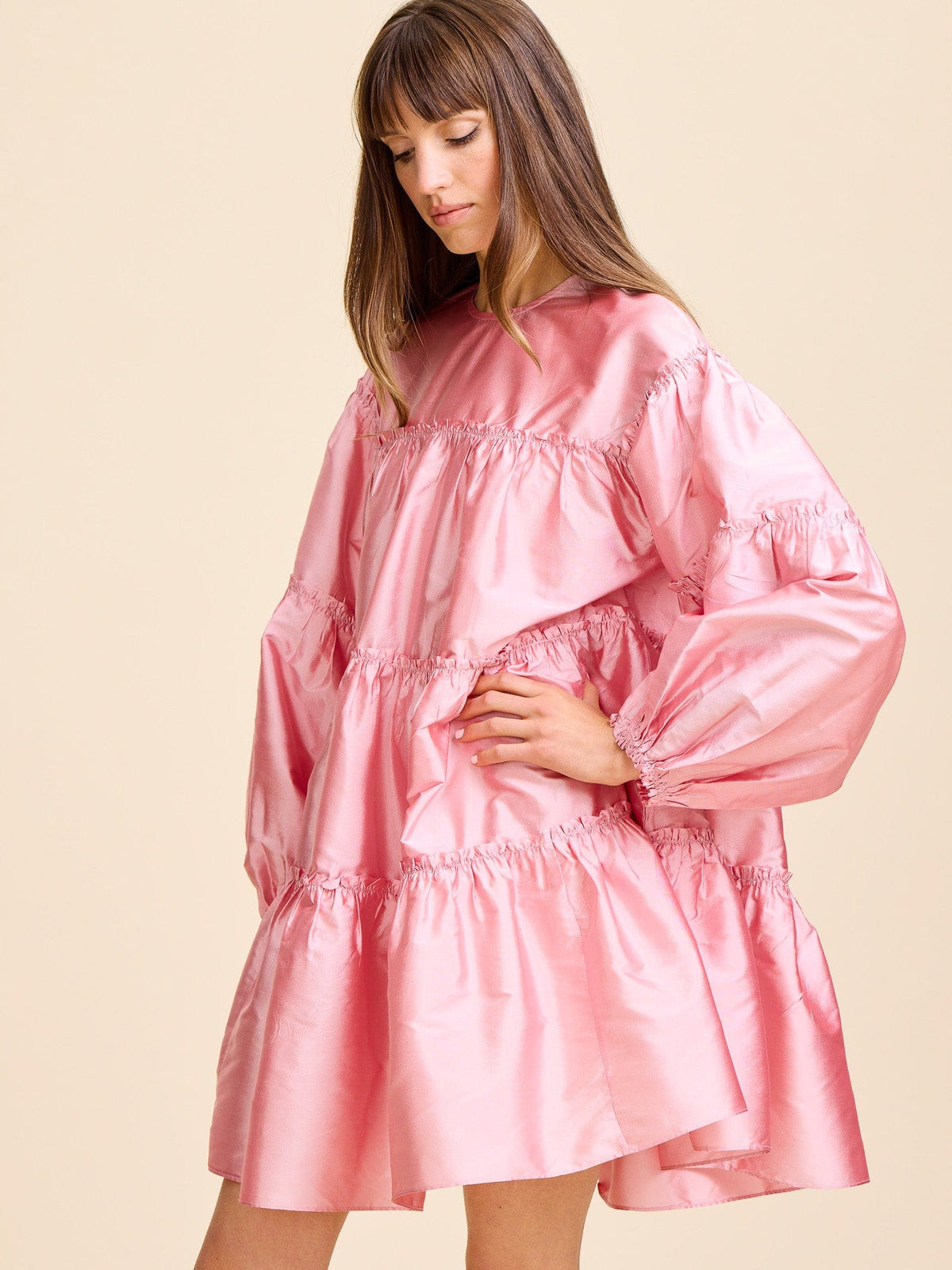 Mara Dress in Peony Taffeta — The cut