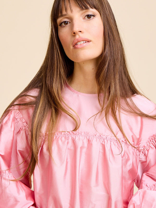 Mara Dress in Peony Taffeta — view 5