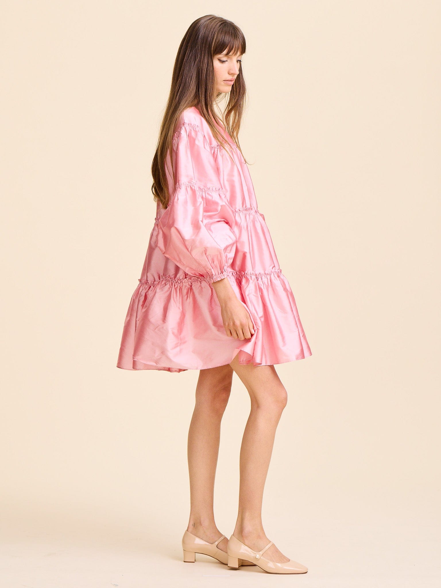 MILLE Clothing Mara Dress in Peony Taffeta