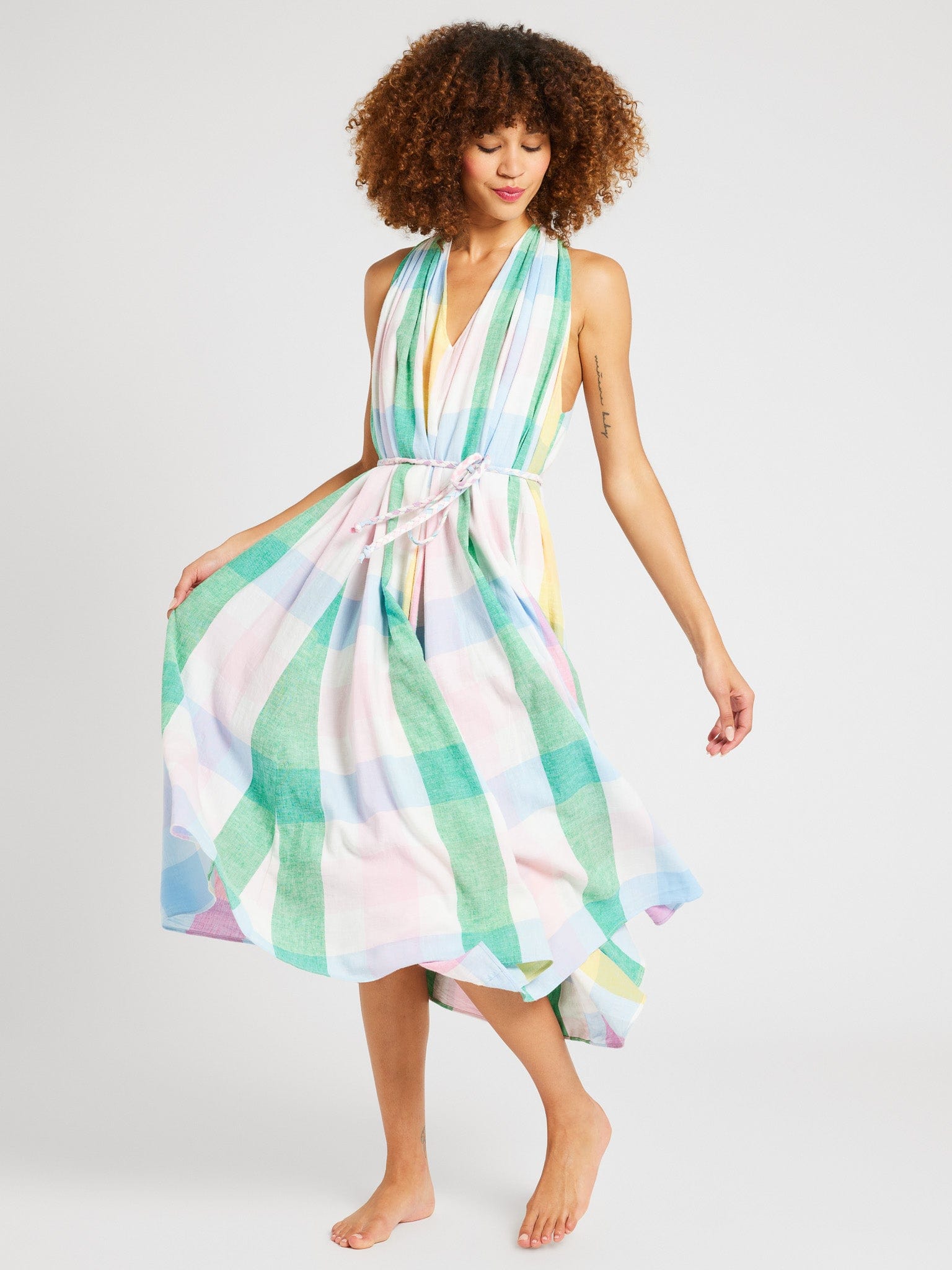 MILLE Clothing Marilyn Dress in Pastel Plaid