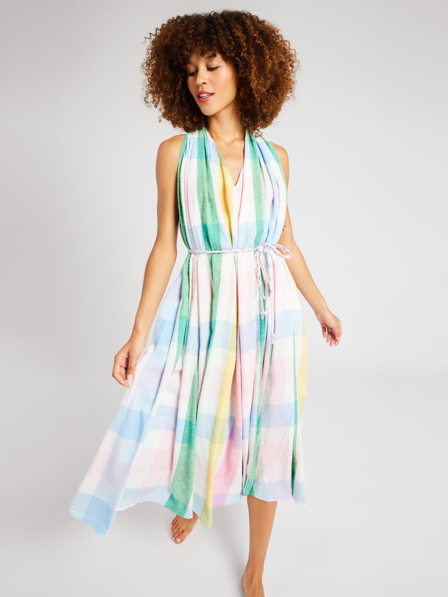 MILLE Clothing Marilyn Dress in Pastel Plaid