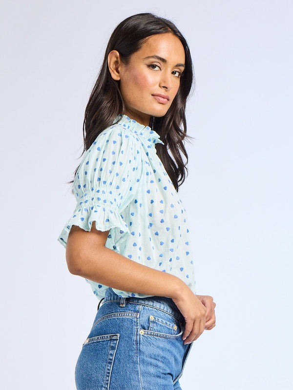 Marnie Top in Blue Hearts — view 6