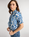 MILLE Clothing Marnie Top in Blue Hibiscus