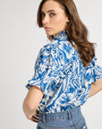 MILLE Clothing Marnie Top in Blue Hibiscus