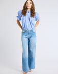 MILLE Clothing Marnie Top in Blue Oxford