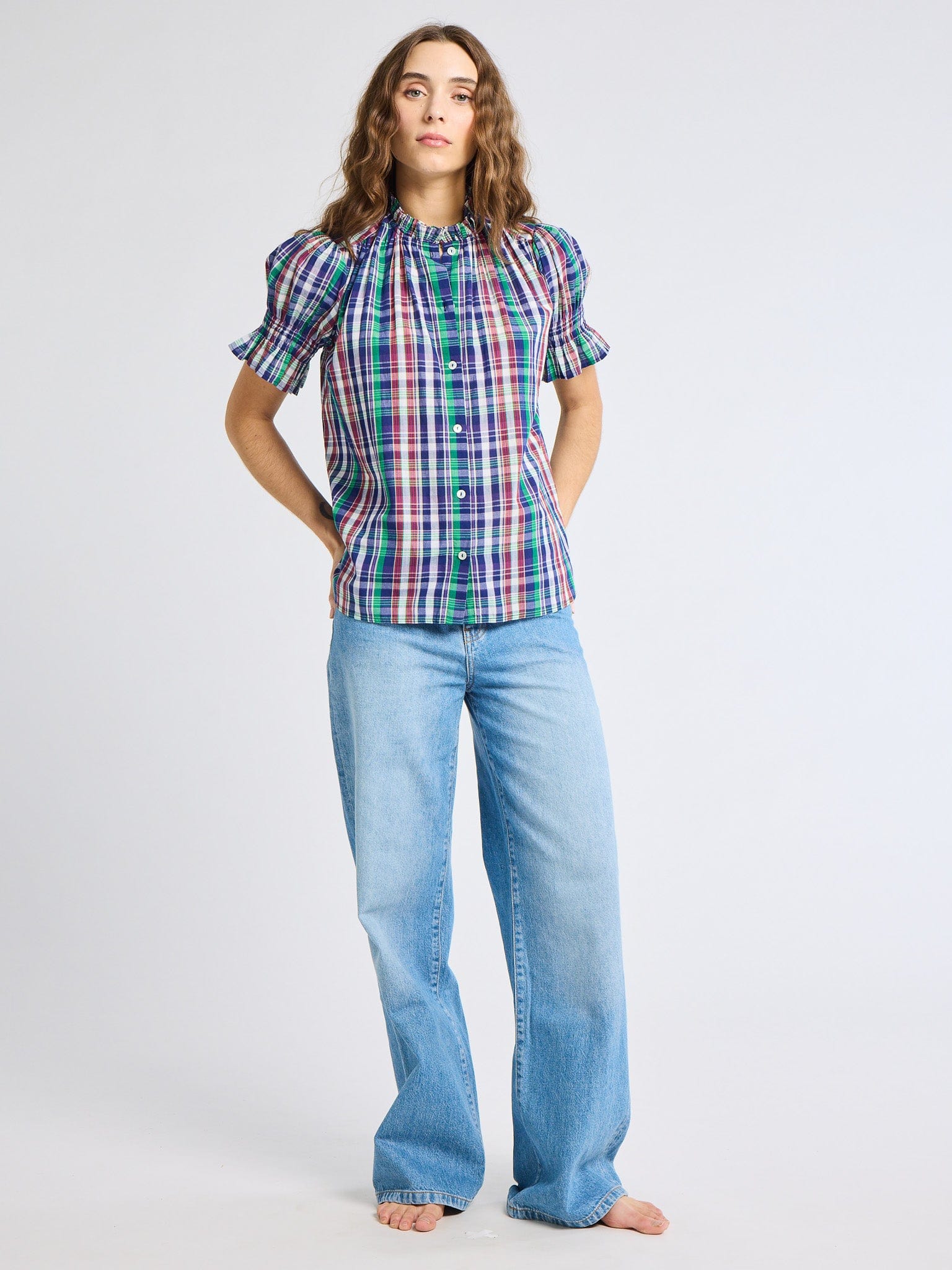 MILLE Clothing Marnie Top in Ivy Plaid