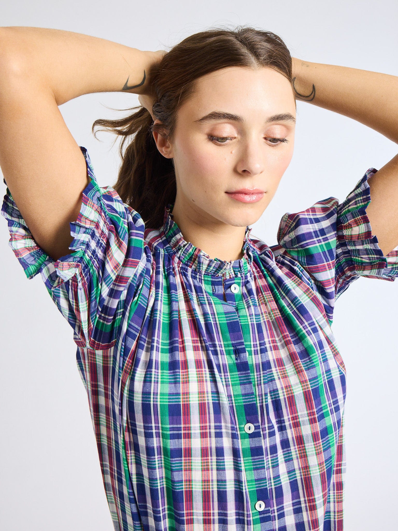 MILLE Clothing Marnie Top in Ivy Plaid