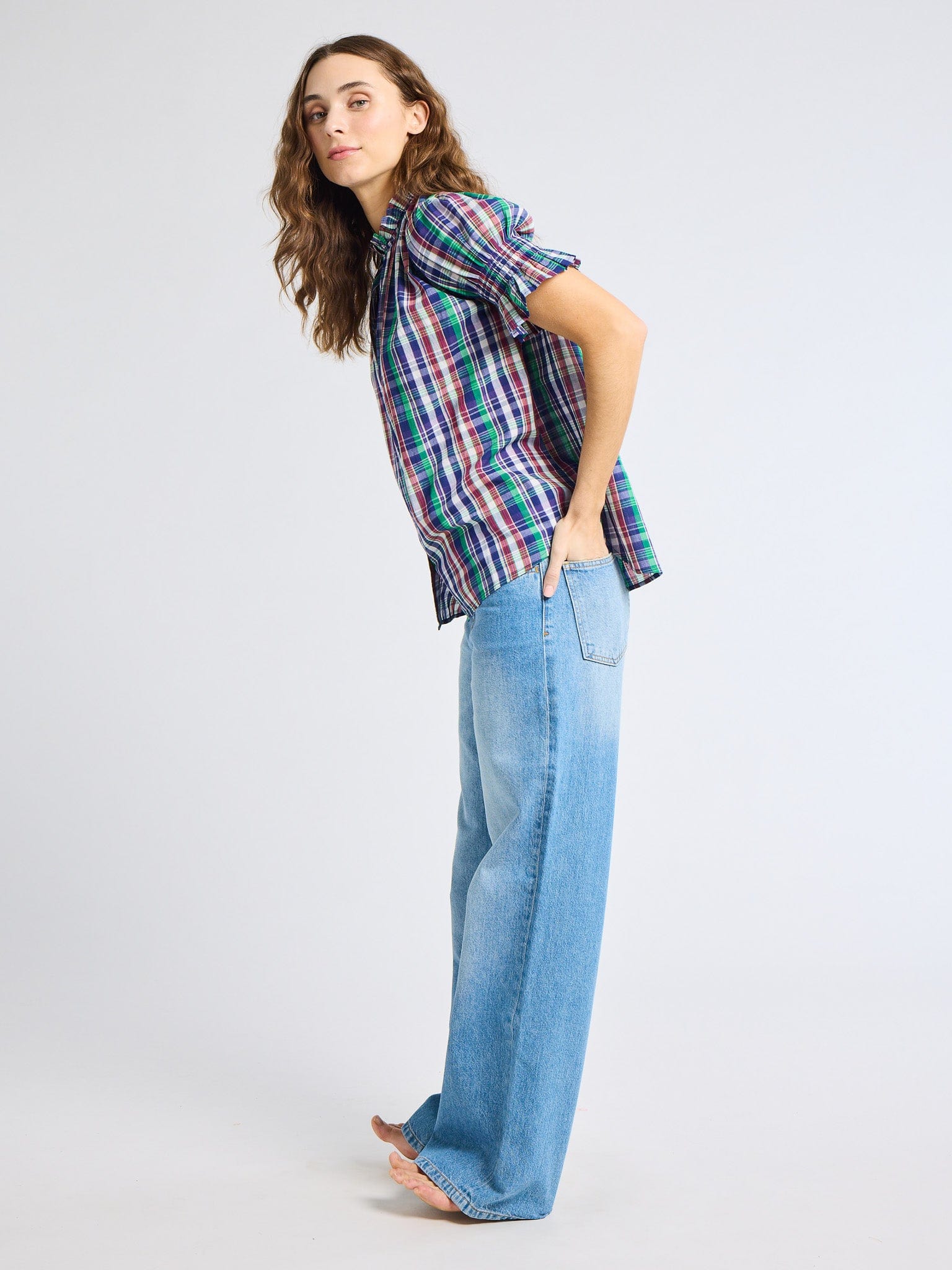 MILLE Clothing Marnie Top in Ivy Plaid