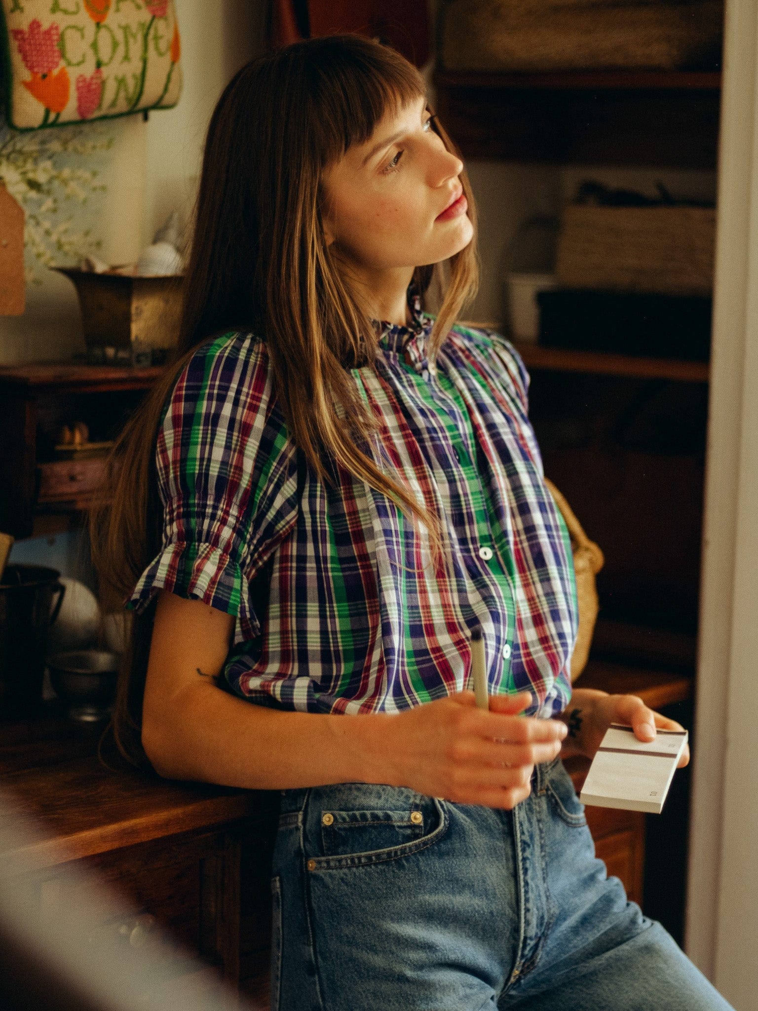 MILLE Clothing Marnie Top in Ivy Plaid