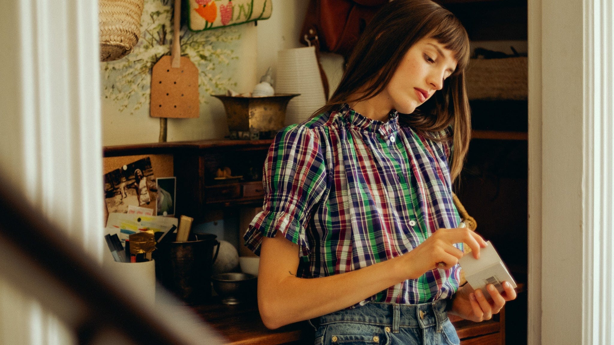 MILLE Clothing Marnie Top in Ivy Plaid