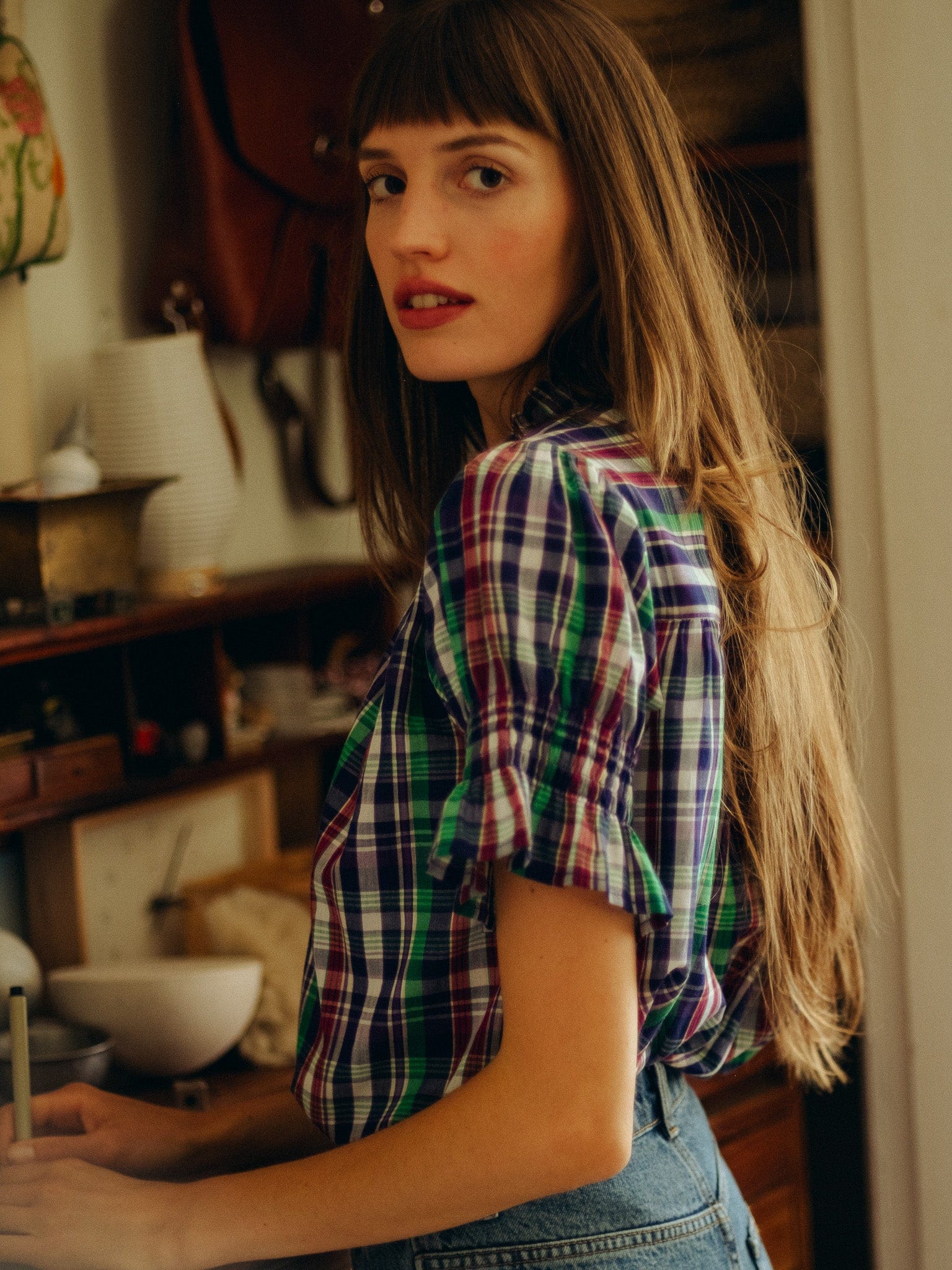MILLE Clothing Marnie Top in Ivy Plaid