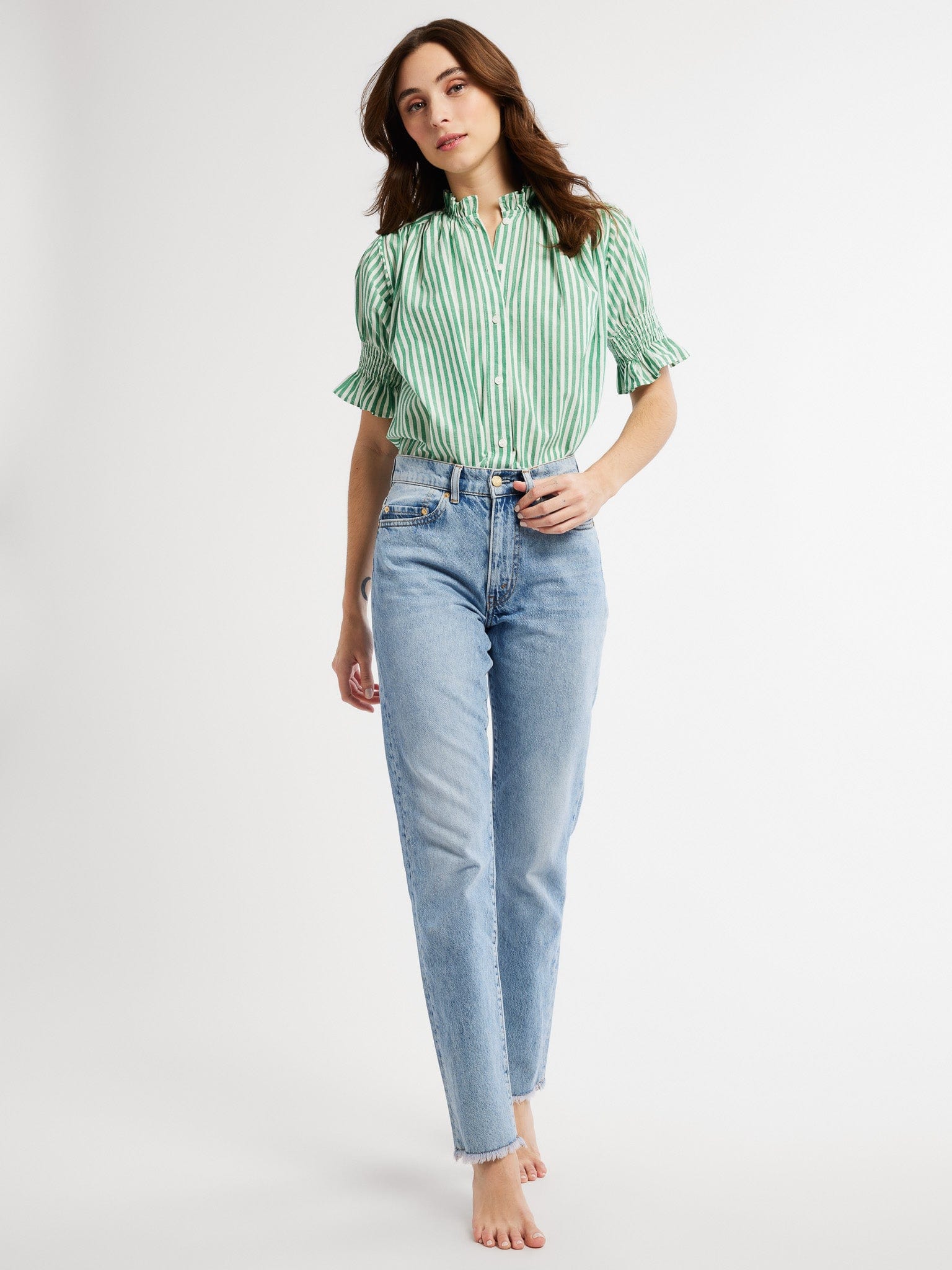 MILLE Clothing Marnie Top in Kelly Stripe