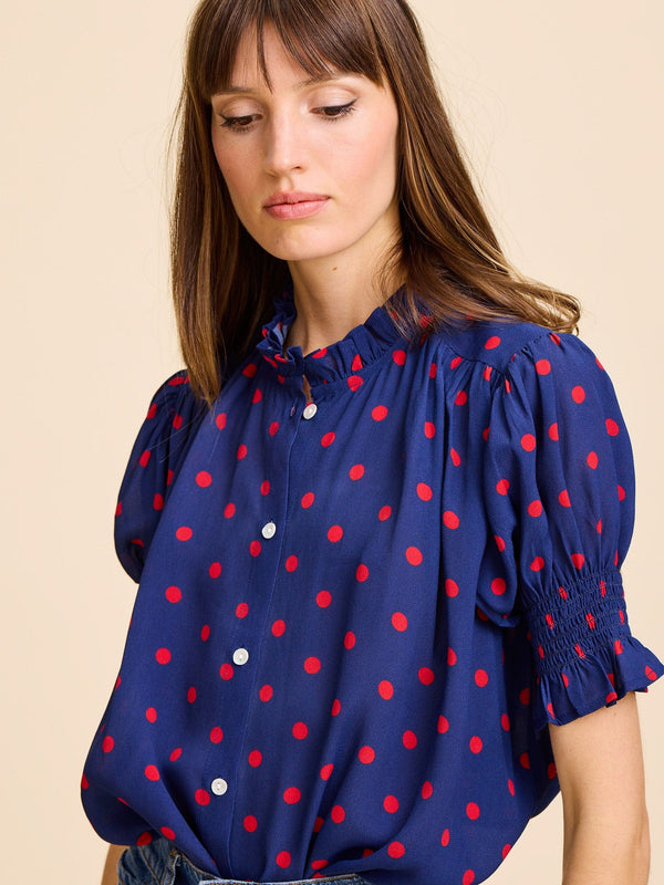 Marnie Top in Navy Dot — view 2
