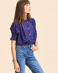 MILLE Clothing Marnie Top in Navy Dot