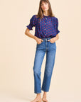 MILLE Clothing Marnie Top in Navy Dot