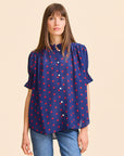 MILLE Clothing Marnie Top in Navy Dot
