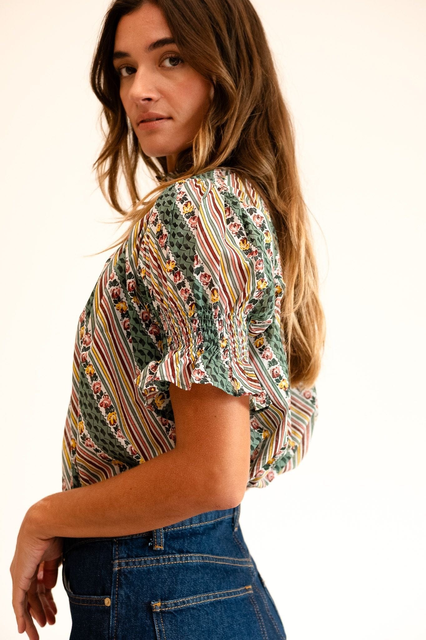 MILLE Clothing Marnie Top in Rose Stripe