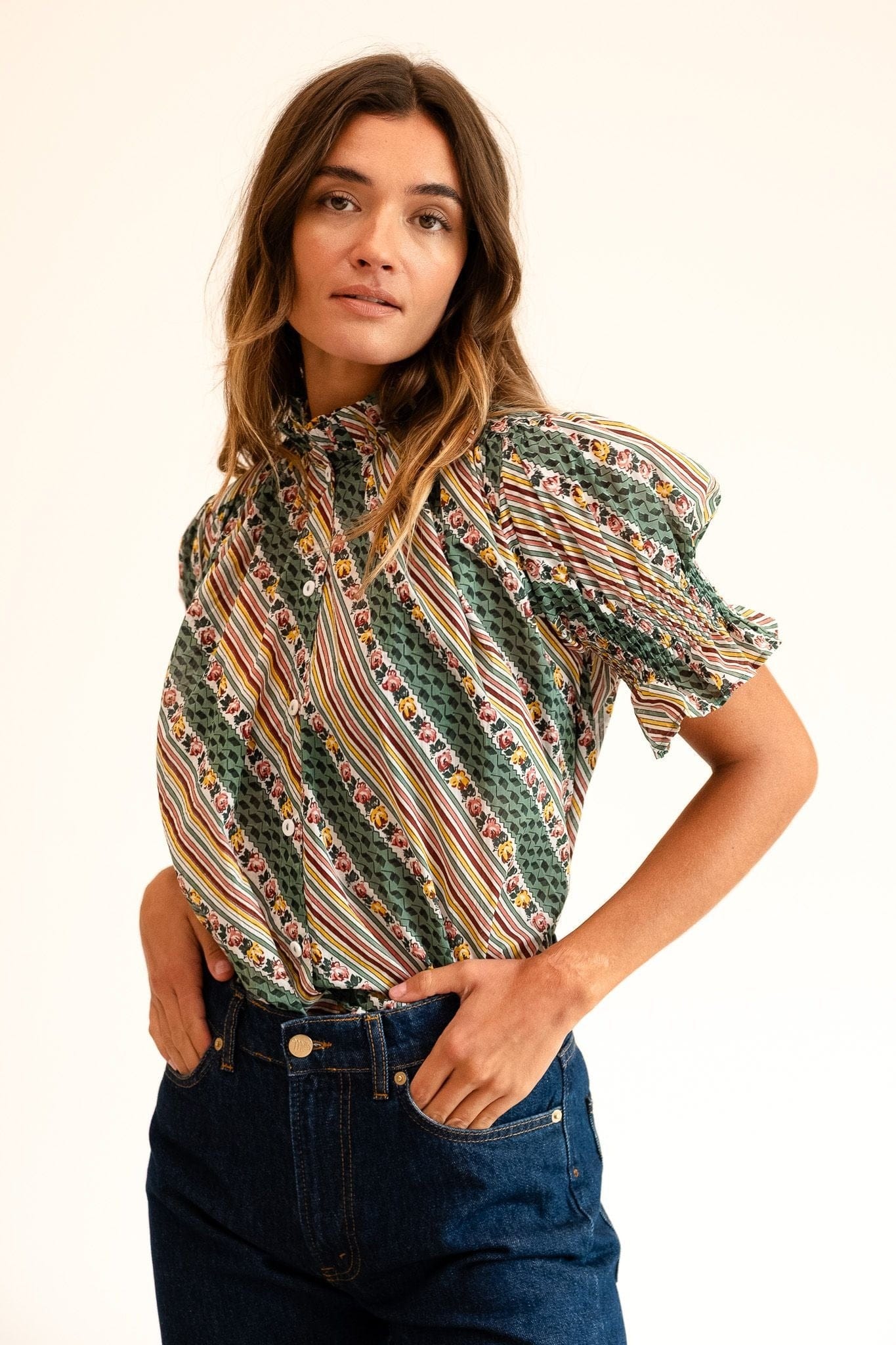 MILLE Clothing Marnie Top in Rose Stripe