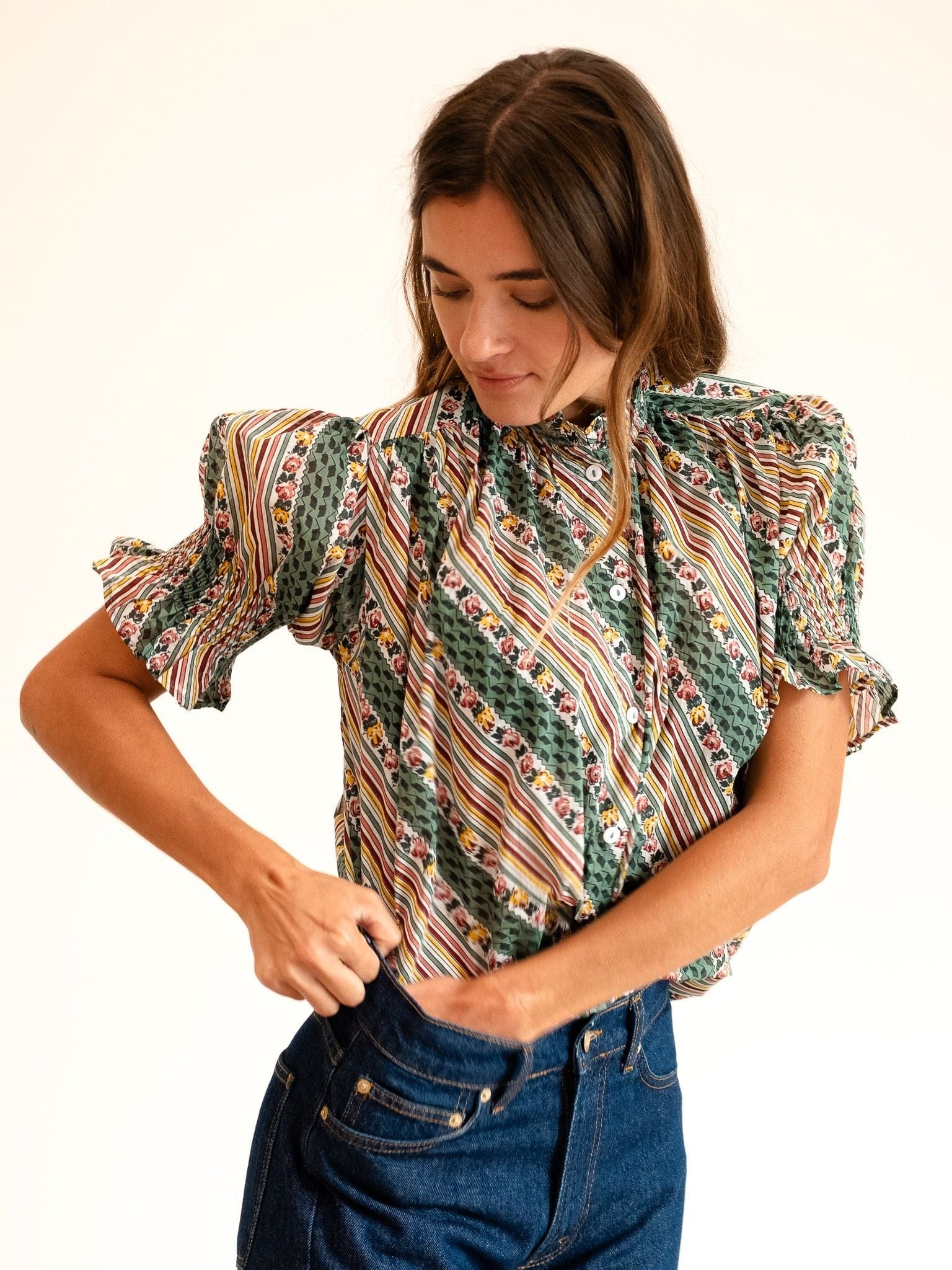 MILLE Clothing Marnie Top in Rose Stripe