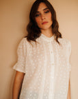 MILLE Clothing Marnie Top in White Hearts