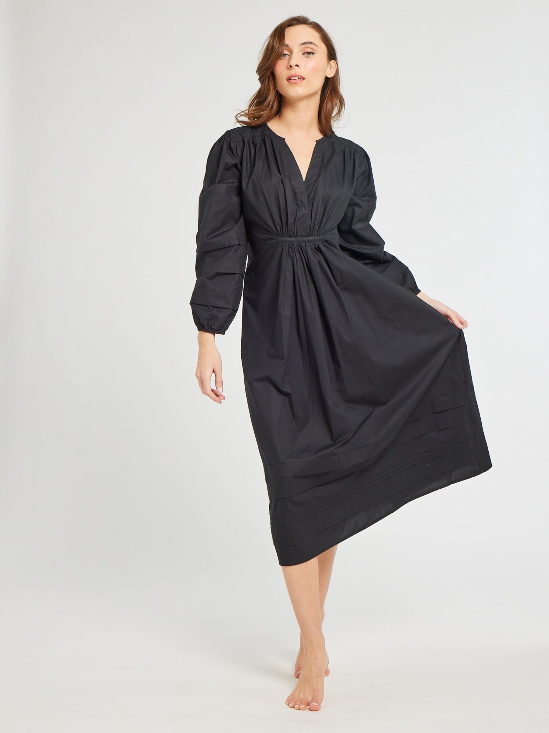 MILLE Clothing Marta Dress in Black Poplin