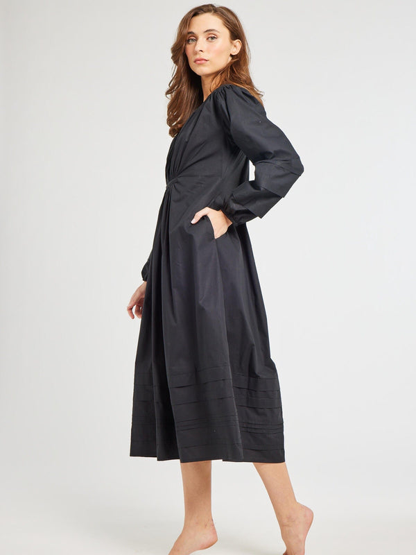 Marta Dress in Black Poplin — view 12