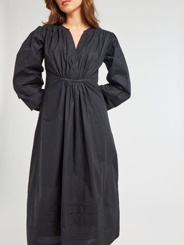 Marta Dress in Black Poplin — view 9