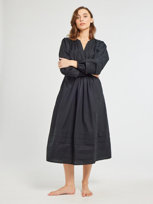 Marta Dress in Black Poplin — view 7