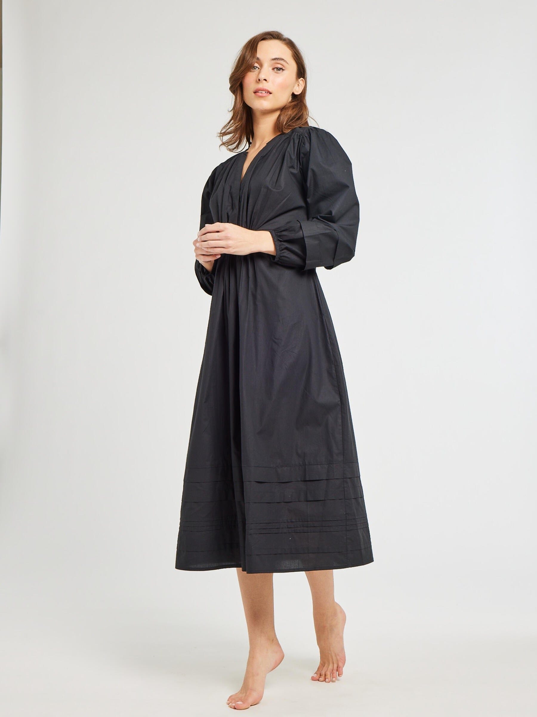 MILLE Clothing Marta Dress in Black Poplin