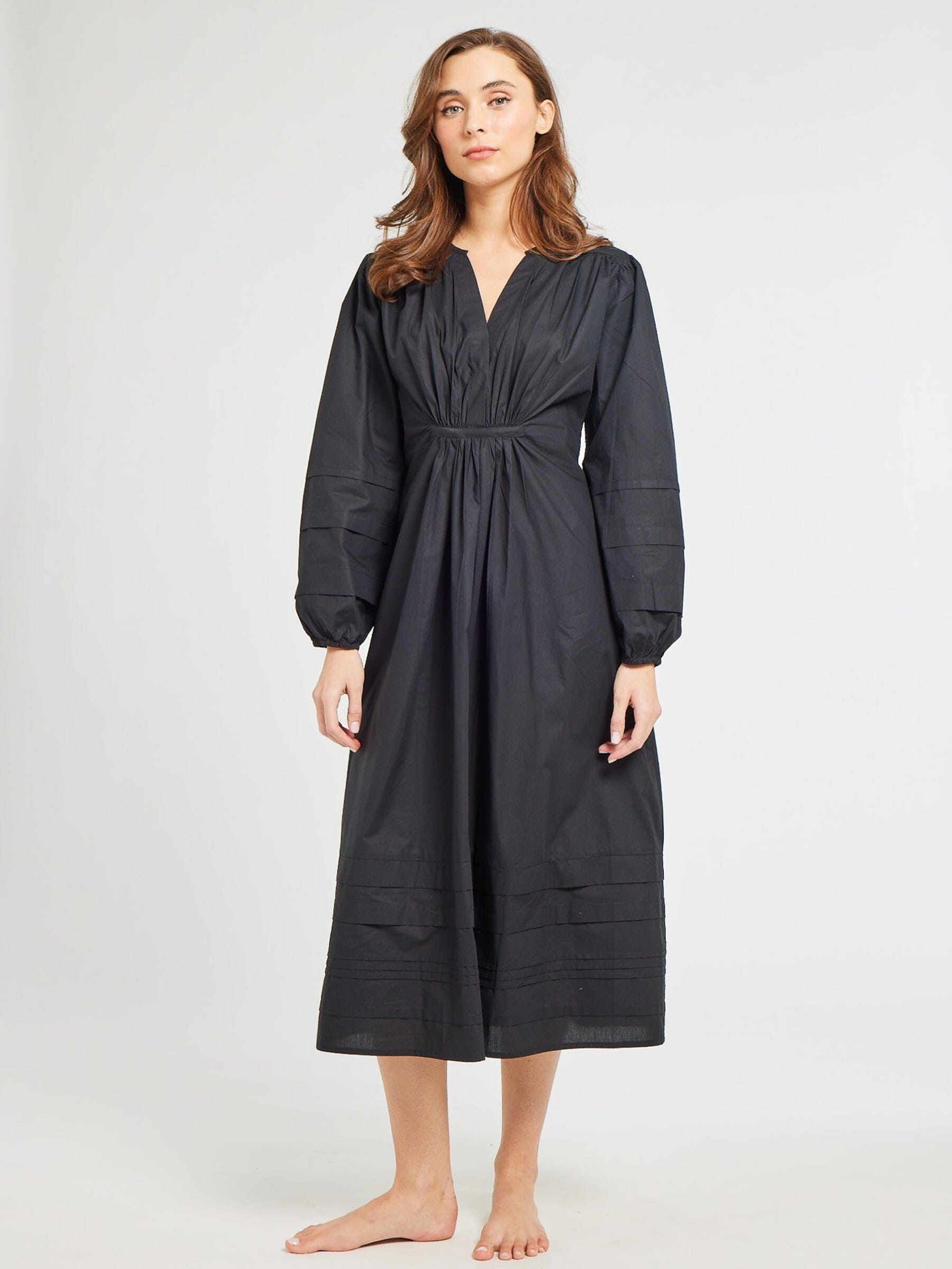 MILLE Clothing Marta Dress in Black Poplin