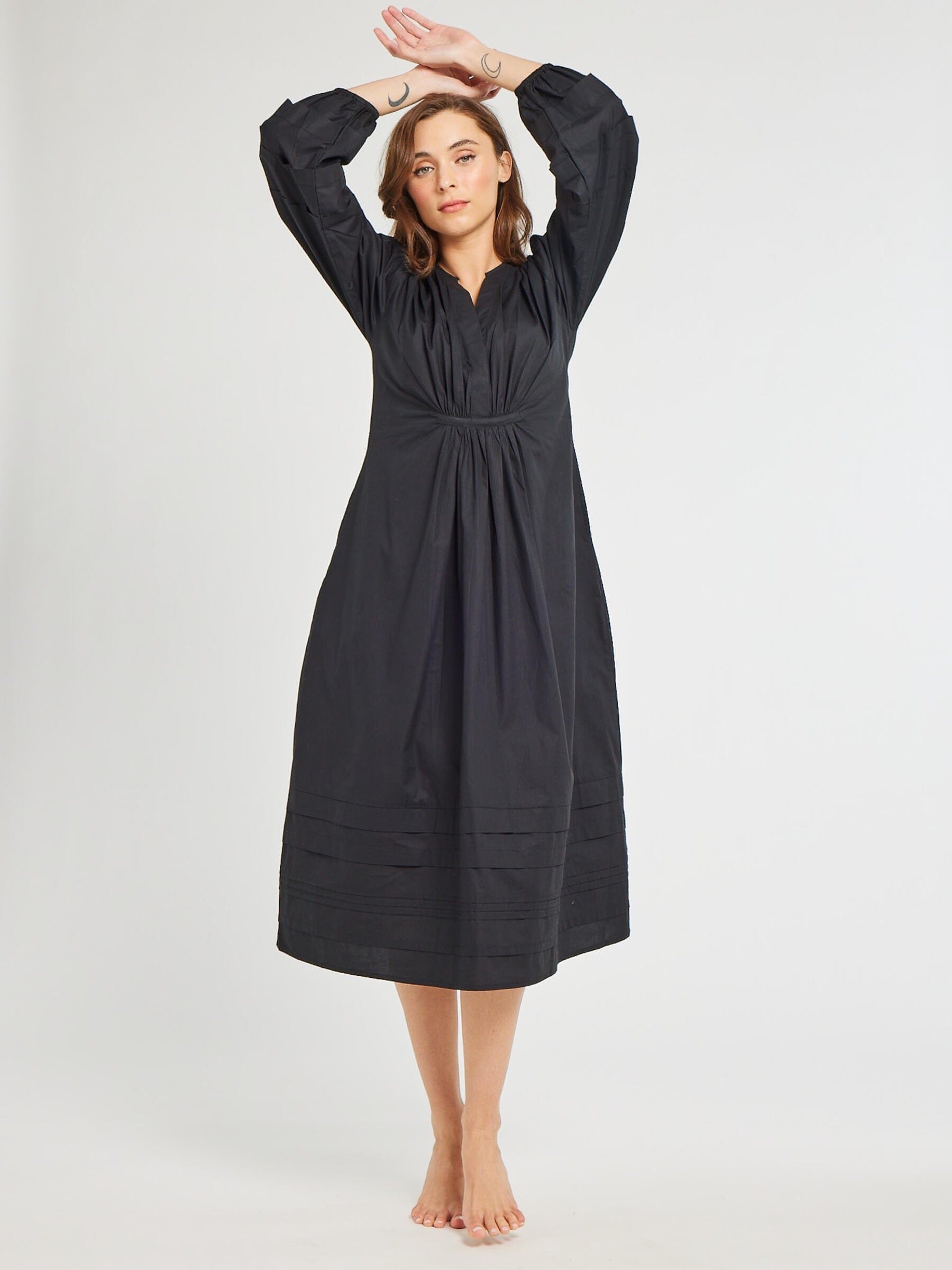 MILLE Clothing Marta Dress in Black Poplin