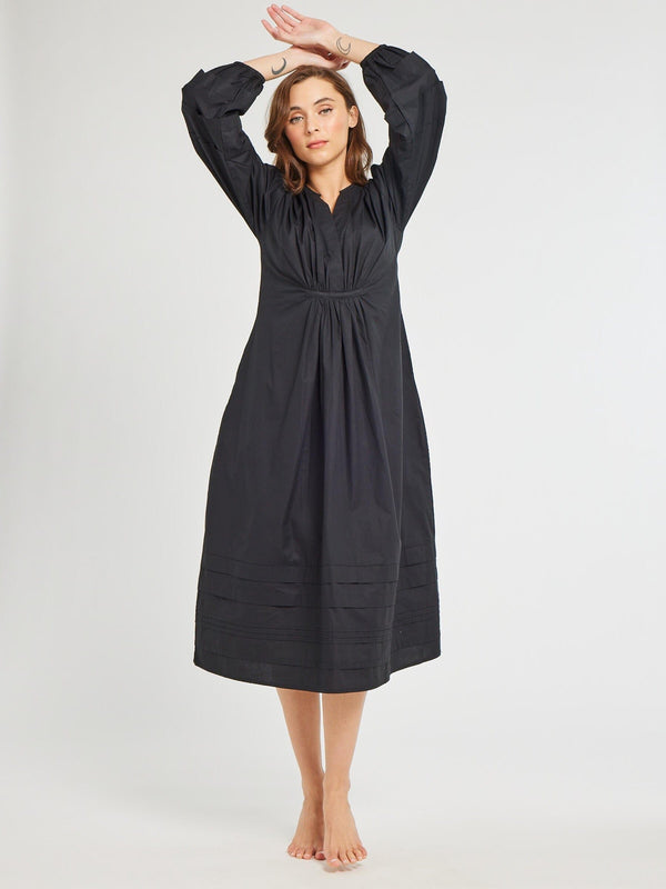 Marta Dress in Black Poplin — view 4