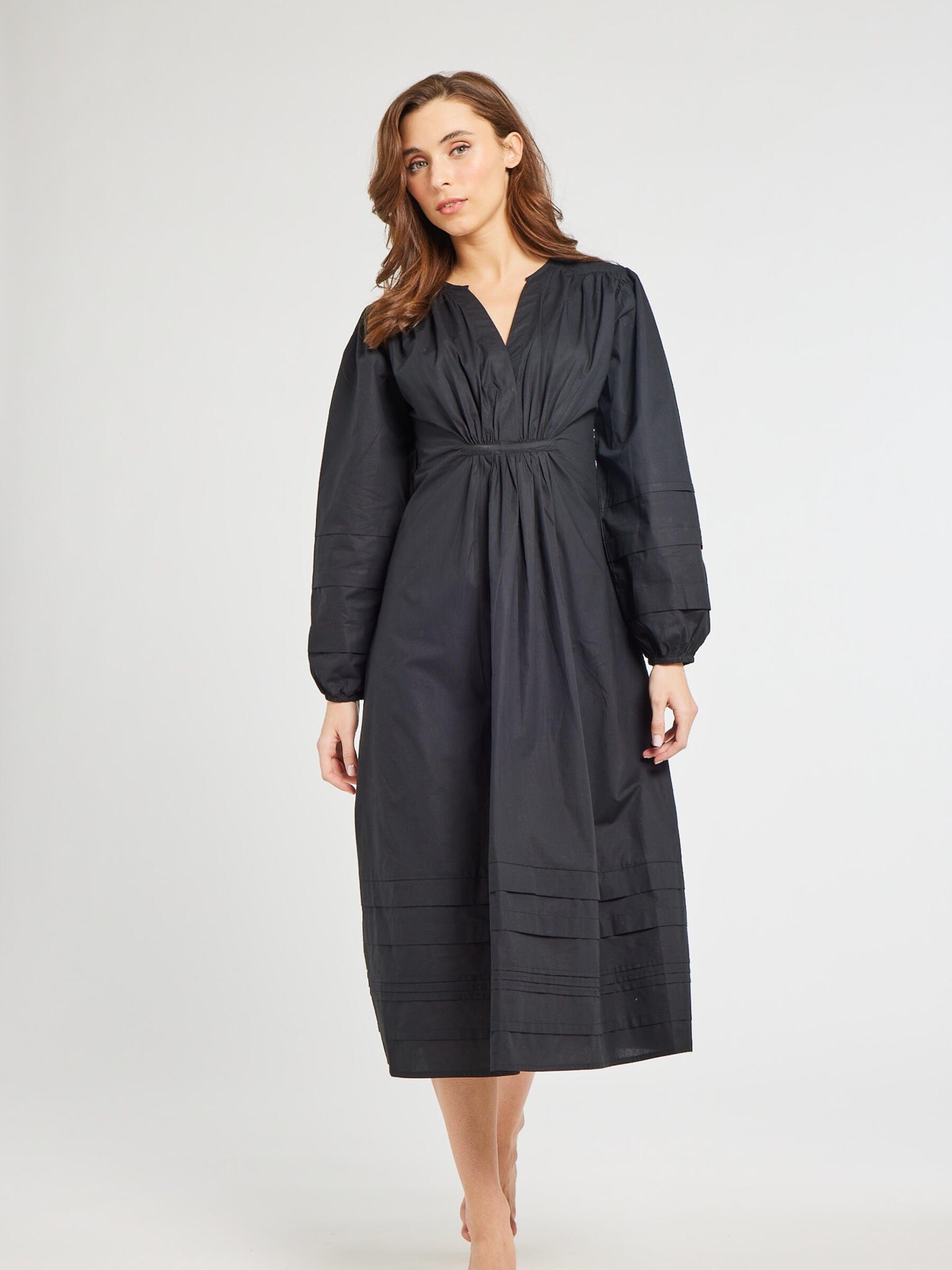MILLE Clothing Marta Dress in Black Poplin