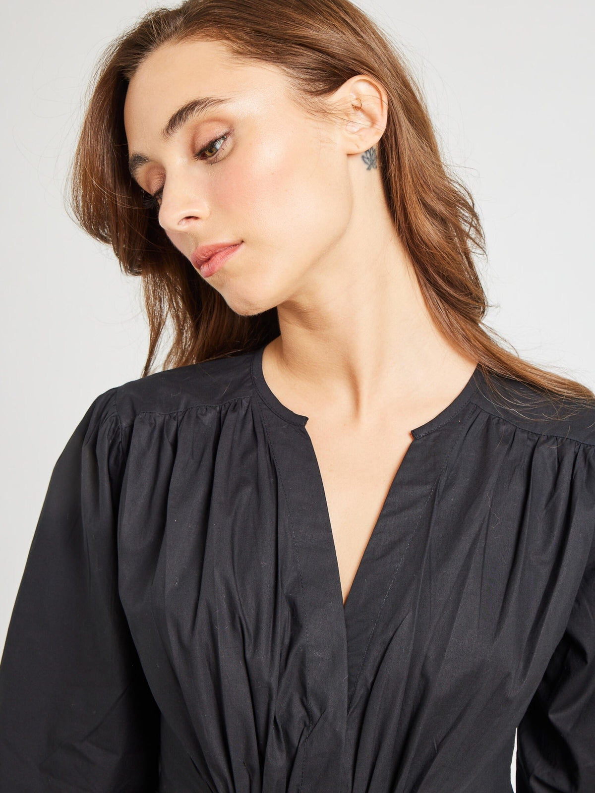 Marta Dress in Black Poplin — The cloth