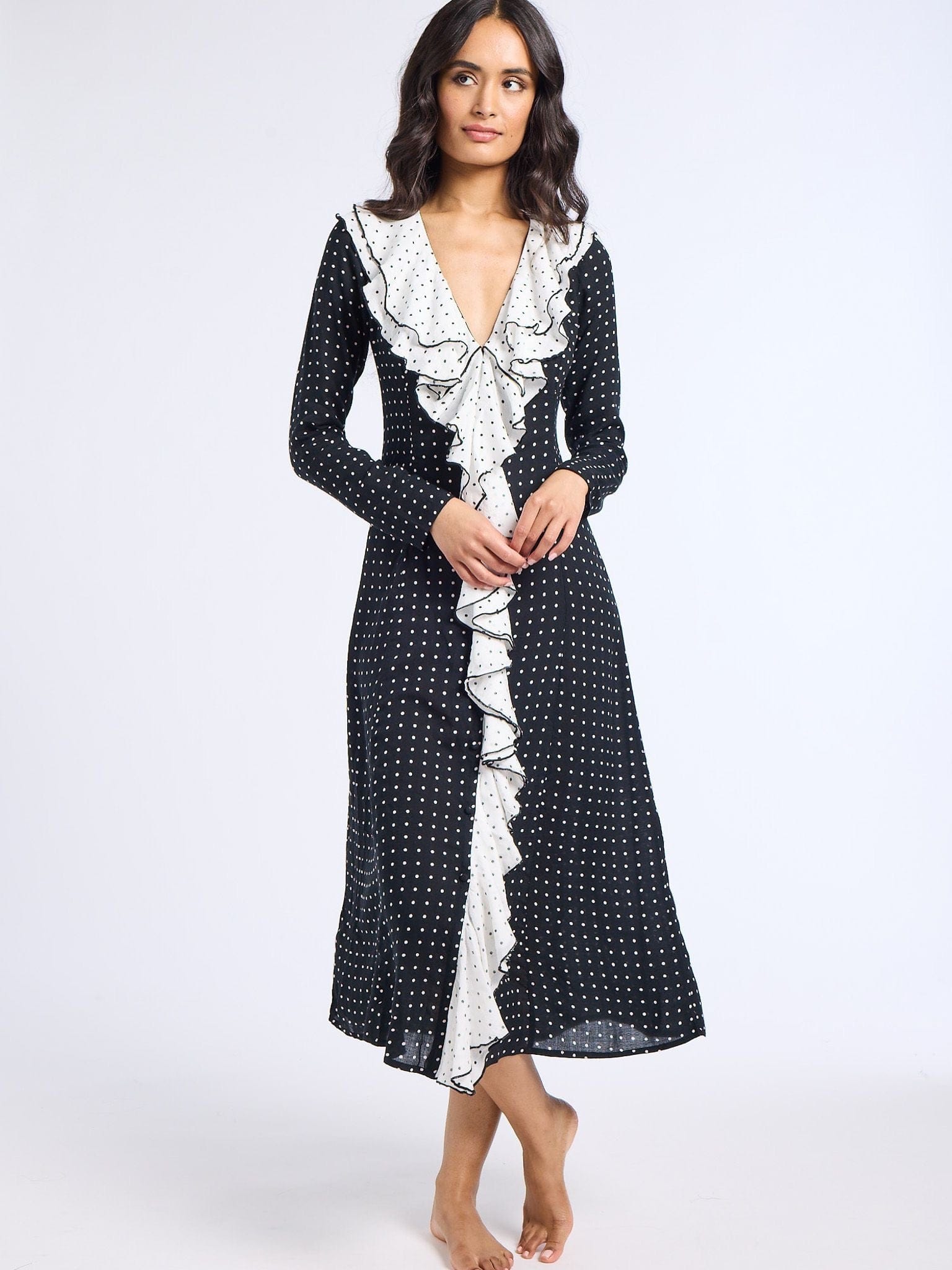 MILLE Clothing Matilda Dress in Black Dot