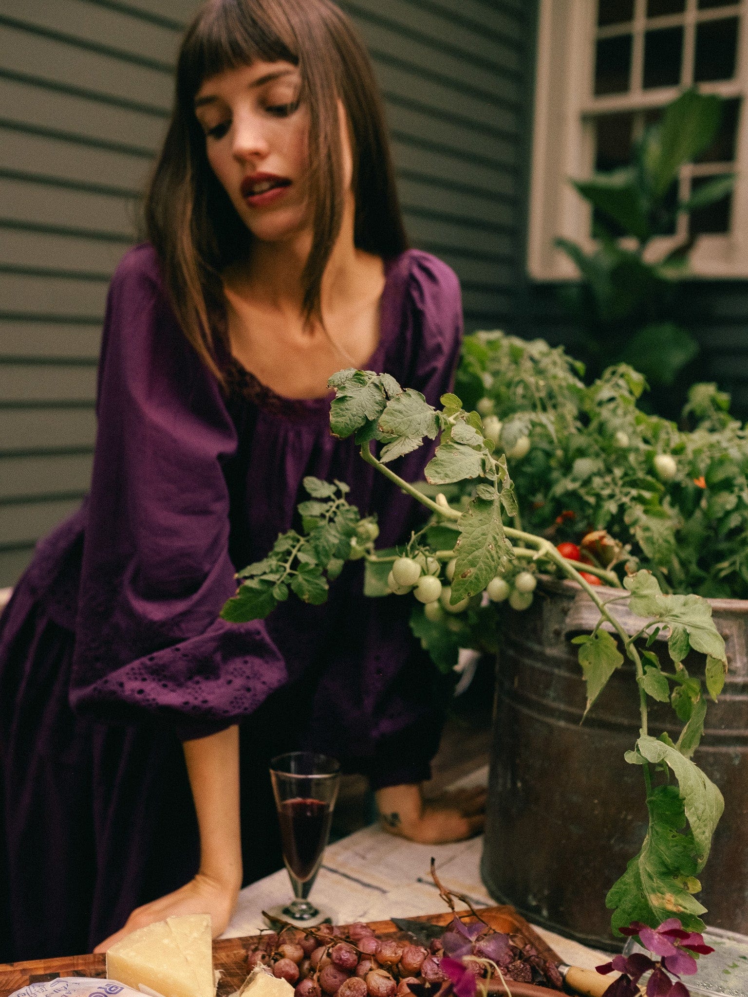MILLE Clothing Maureen Top in Plum Eyelet